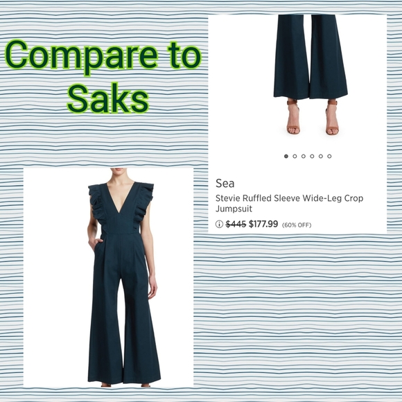 Teal Jumpsuit Pants Turquoise NEW Retro Disco 70s - Picture 7 of 12